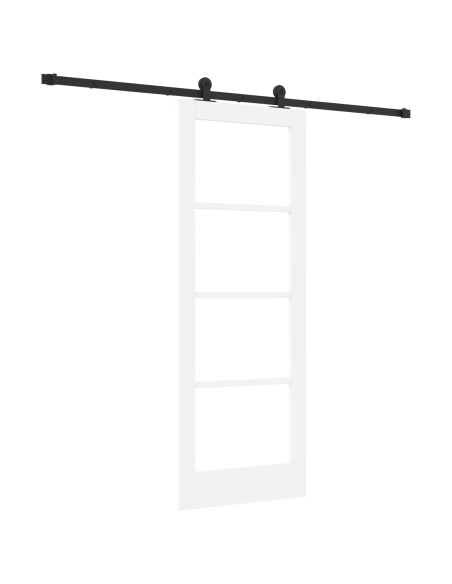 Porta Scorrevole  con Set di Ferramenta "ORKDAL" Bianca 73.5x198.5 cm, Porta Interna  con Vetro "ORKDAL" Bianca 73.5x198.5x4 cm