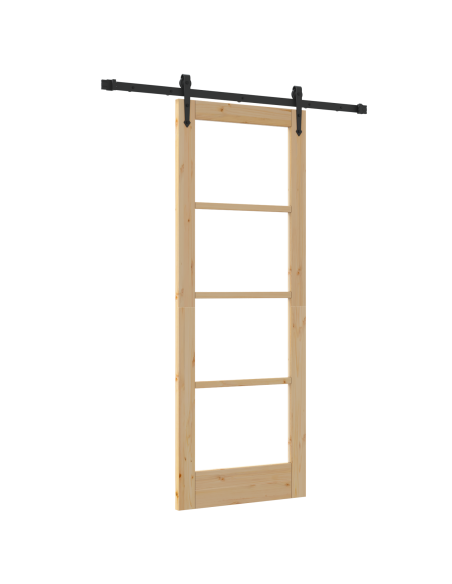 Porta Scorrevole  con Set di Accessori 'ORKDAL'73.5 x 198.5 cm, Porta Interna  con Vetro 'ORKDAL'73.5 x 198.5 x 4 cm in Legno Ma