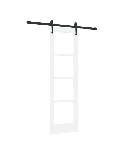 Porta Scorrevole  con Set di Ferramenta "ORKDAL" Bianco 61x198.5 cm, Porta Interna  con Vetro "ORKDAL" Bianco 61x198.5x4 cm