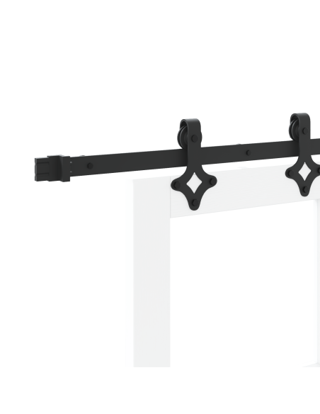 Set di porte scorrevoli  con fissaggi bianchi 73.5x211 cm in legno massello, Porta interna  con vetro 'ORKDAL'bianca 73.5x211x4 