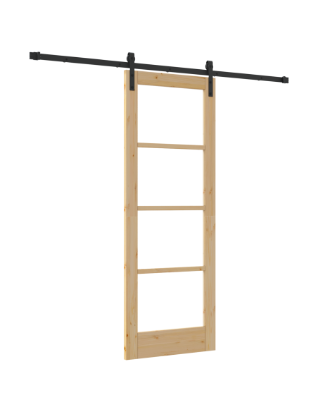 Porta Scorrevole  con Set di Fissaggi 'ORKDAL'73.5x198.5 cm, Porta Interna  'ORKDAL'73.5x198.5x4 cm in Legno Massello di Pino