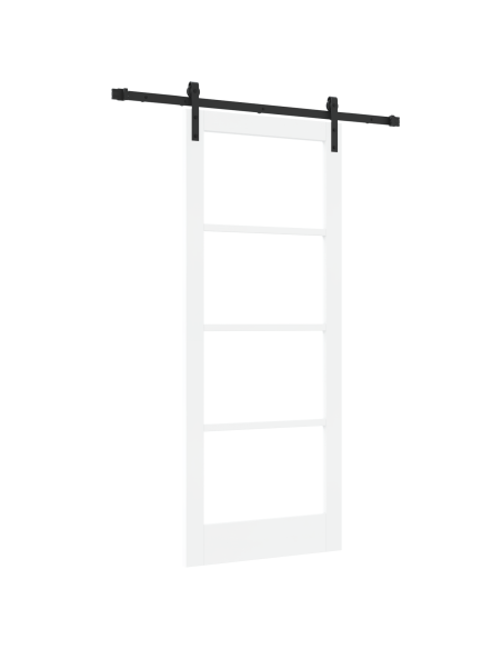 Porta Scorrevole  con Set di Ferramenta 'ORKDAL'Bianca 83x202 cm, Porta Interna  con Vetro 'ORKDAL'Bianca 83x202x4 cm