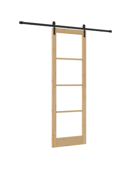 Porta scorrevole  con set di hardware 'ORKDAL'78x232 cm, Porta interna  con vetro 'ORKDAL'78x232x4 cm in legno massello di pino