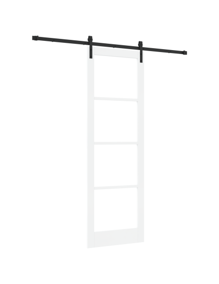 Porta Scorrevole  con Set Hardware 'ORKDAL'Bianca 78x232 cm, Porta Interna  con Vetro 'ORKDAL'Bianca 78x232x4 cm