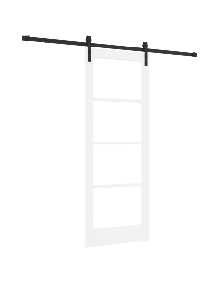 Porta Scorrevole con Set Hardware 'ORKDAL'Bianca 78x202 cm, Porta Interna con Vetro 'ORKDAL'Bianca 78x202x4 cm
