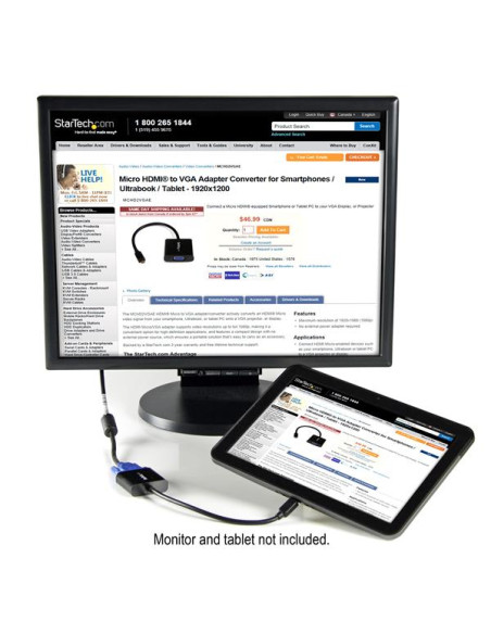 StarTech.com Adattatore convertitore Micro HDMI a VGA per smartphone/ultrabook/tablet - 1920x1080