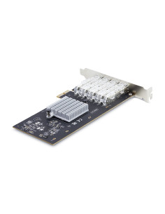 StarTech.com Scheda di rete SFP GbE a 4 porte, PCIe 2.0 x2 (compatibile x4, x8, x16), Controller Intel I350-AM4 4x 1GbE, 1000BAS 2