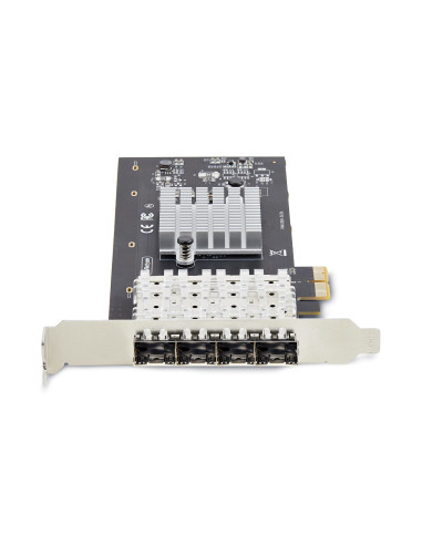 StarTech.com Scheda di rete SFP GbE a 4 porte, PCIe 2.0 x2 (compatibile x4, x8, x16), Controller Intel I350-AM4 4x 1GbE, 1000BAS