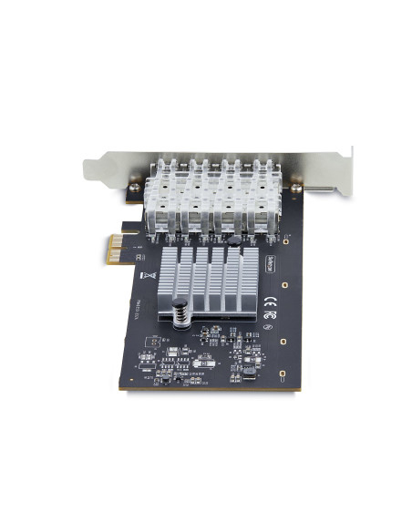 StarTech.com Scheda di rete SFP GbE a 4 porte, PCIe 2.0 x2 (compatibile x4, x8, x16), Controller Intel I350-AM4 4x 1GbE, 1000BAS