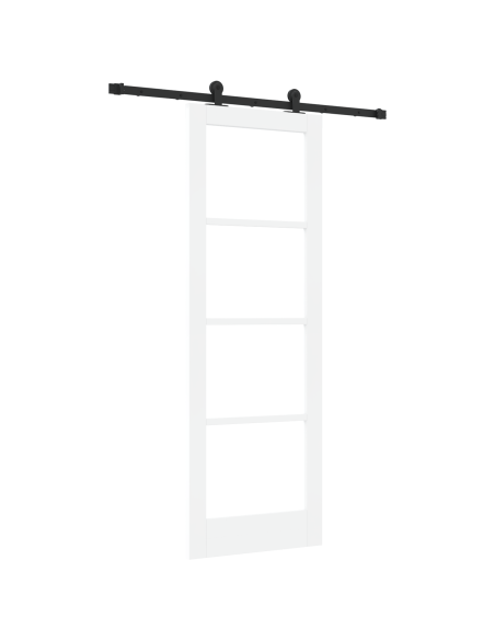 Porta Scorrevole  con Set di Maniglie "ORKDAL" Bianco 73.5x211 cm, Porta Interna  con Vetro "ORKDAL" Bianco 73.5x211x4 cm
