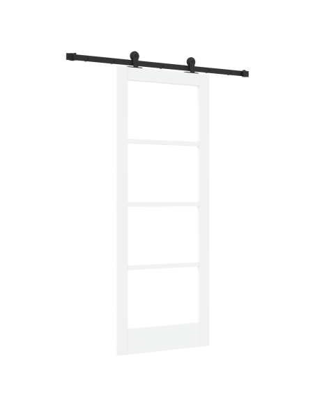 Porta Scorrevole  con Set Hardware "ORKDAL" Bianca 78x202 cm, Porta Interna  con Vetro "ORKDAL" Bianca 78x202x4 cm