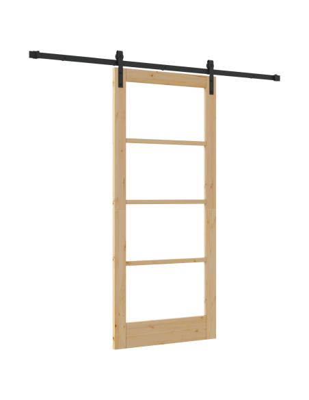 Porta scorrevole  con accessori 'ORKDAL'86x198.5 cm, Porta interna  con vetro 'ORKDAL'86x198.5 cm in legno massello di pino