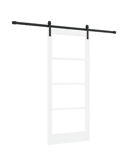 Porta Scorrevole  con Set di Accessori 'ORKDAL'Bianca 86x198.5 cm, Porta Interna  con Vetro 'ORKDAL'Bianca 86x198.5x4 cm