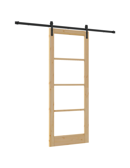 Porta Scorrevole  con set di accessori 'ORKDAL'83x211 cm, Porta Interna  con vetro 'ORKDAL'83x211x4 cm in legno massello di pino