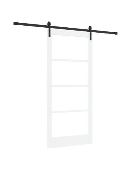 Porta Scorrevole  con Kit di Ferramenta 'ORKDAL'Bianca 93x202 cm, Porta Interna  con Vetro 'ORKDAL'Bianca 93x202x4 cm