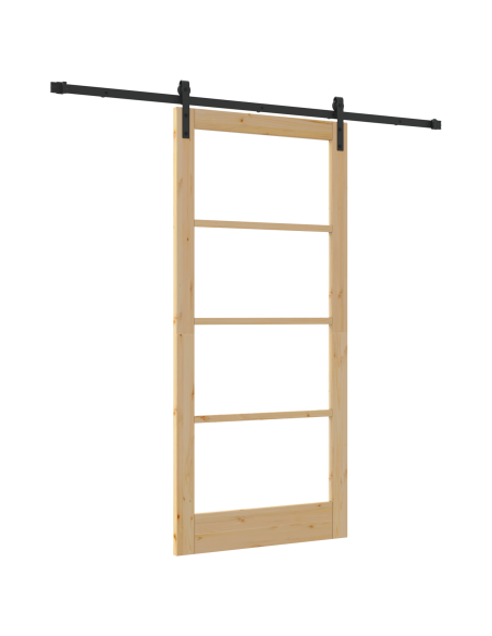 Porta scorrevole  con set 'ORKDAL'93x202 cm, Porta interna  con vetro 'ORKDAL'93x202x4 cm in legno massello di pino