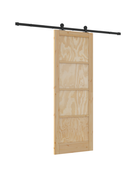 Porta Scorrevole con Set di Ferramenta "ORKDAL" Legno Massello in Pino
