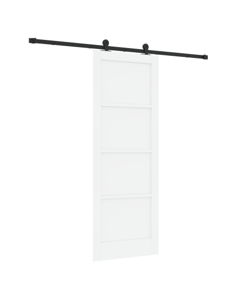 Porta Scorrevole  con Set di Accessori 'ORKDAL'Bianca Legno Massello di Pino, Porta Interna  'ORKDAL'Bianca 78x211x4 cm Legno Ma
