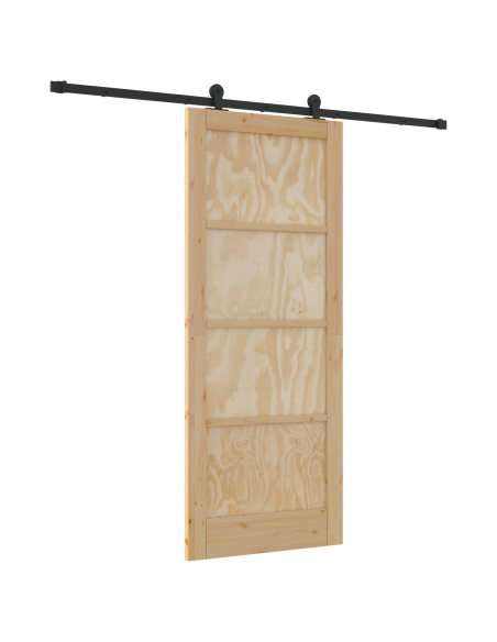 Porta Scorrevole  con Set di Ferramenta 'ORKDAL'in Legno Massello di Pino, Porta Interna  'ORKDAL'83x202x4 cm in Legno Massello 