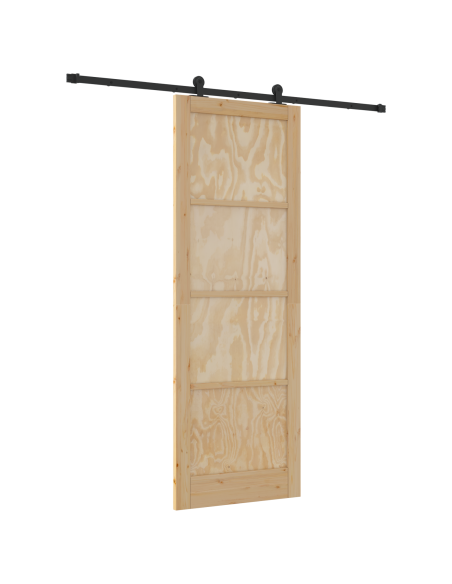 Porta Scorrevole  con Set di Fissaggi 'ORKDAL'in Legno Massello di Pino, Porta Interna  'ORKDAL'83x232x4 cm in Legno Massello di