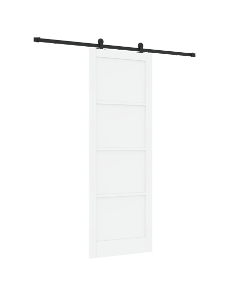 Porta Scorrevole con Kit di Montaggio 'ORKDAL'Bianca in Legno Massello di Pino
