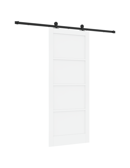 Porta Scorrevole con Set di Ferramenta "ORKDAL" Bianca Legno Massello Pino