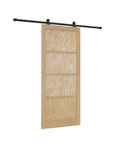 Porta scorrevole ORKDAL Marrone 93 x 211 cm Pino massello
