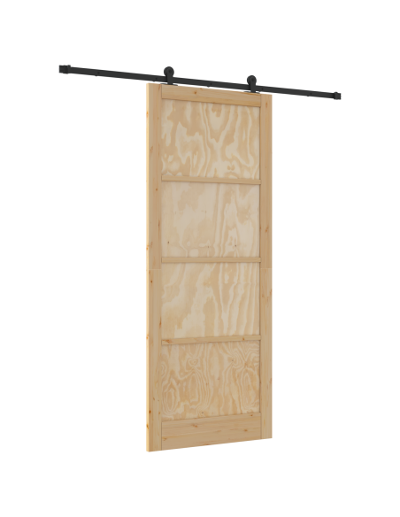 Porta Scorrevole con Set di Accessori 'ORKDAL'in Legno Massiccio di Pino