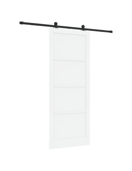 Porta Scorrevole  con Set di Ferramenta 'ORKDAL'Bianca in Legno Massello di Pino, Porta Interna  'ORKDAL'Bianca 93x232x4 cm in L