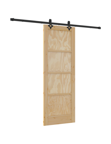 Porta Scorrevole con Set di Hardware 'ORKDAL'in Legno Massello di Pino