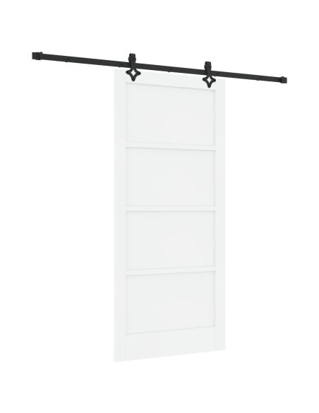 Porta Scorrevole con Set di Ferramenta 'ORKDAL'Bianca in Legno di Pino Massello