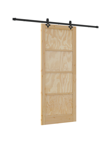 Porta scorrevole ORKDAL Marrone 86 x 211 cm Pino massello