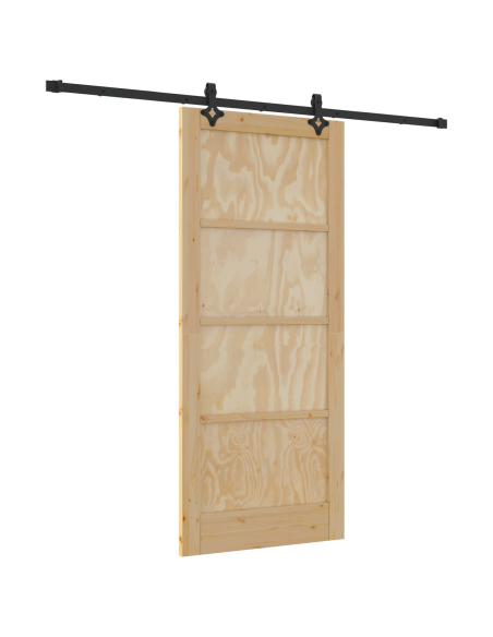 Porta Scorrevole con kit di hardware 'ORKDAL'in legno massello di pino