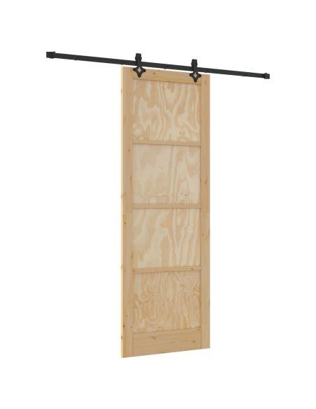 Porta Scorrevole  con Set Hardware "ORKDAL" in Legno Massello di Pino, Porta Interna  "ORKDAL" 83x232x4 cm in Legno Massello di 
