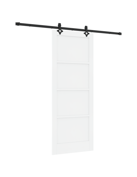 Porta Scorrevole con Set di Accessori 'ORKDAL'Bianco Legno Massello di Pino