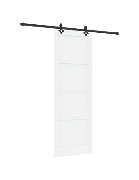 Set di Porte Scorrevoli con Accessori "ORKDAL" in Legno di Pino Bianco, Porta Interna "ORKDAL" Bianco 83x232x4 cm in Legno di Pi