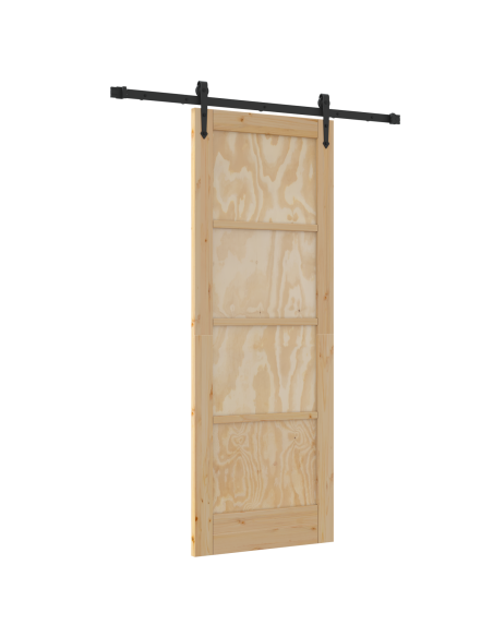 Porta Scorrevole  con Set Hardware 'ORKDAL'in Legno Massello di Pino, Porta Interna  'ORKDAL'73.5x198.5x4 cm in Legno Massello d