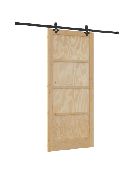 Porta Scorrevole  con Set di Ferramenta 'ORKDAL'in Legno Massello di Pino, Porta Interna  'ORKDAL'93x211 cm in Legno Massello di