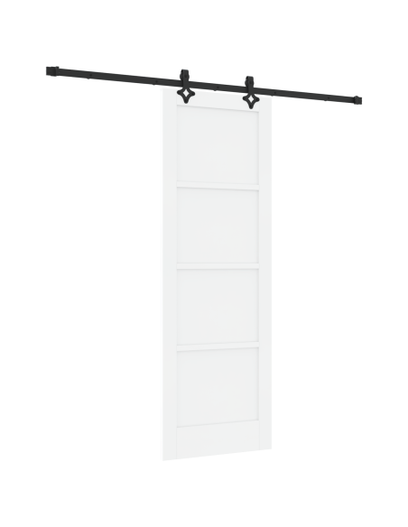 Porta Scorrevole con Set Hardware "ORKDAL" Legno Massello Pino Bianco