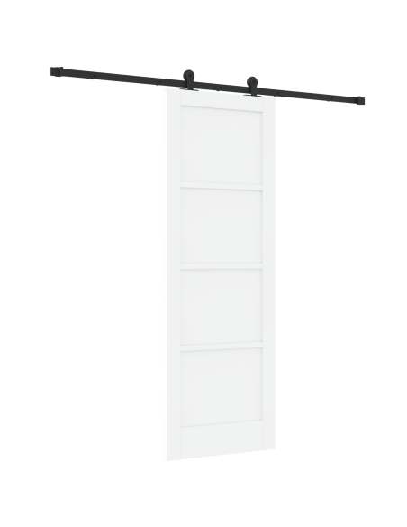 Porta Scorrevole con Set di Ferramenta 'ORKDAL'Bianca in Legno Massello di Pino