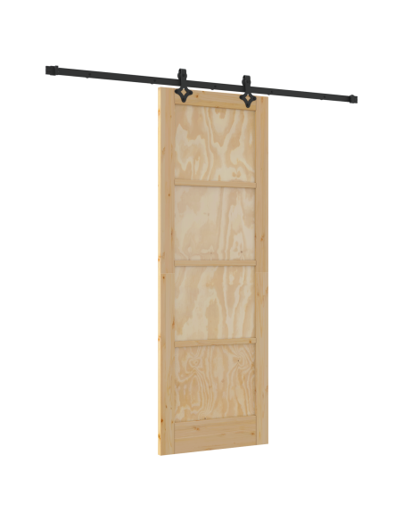 Porta Scorrevole con Set Hardware "ORKDAL" in Legno Massello di Pino