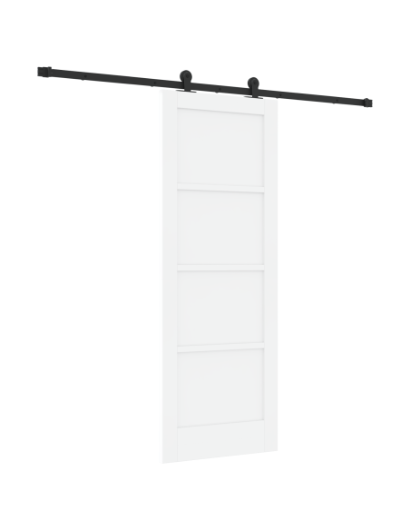 Porta Scorrevole con Set di Ferramenta 'ORKDAL'Bianca in Legno Massello di Pino