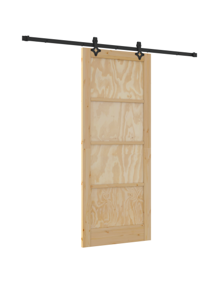 porta scorrevole  con Set di Hardware 'ORKDAL'in Legno Massello di Pino, Porta Interna  'ORKDAL'83x202x4 cm in Legno Massello di