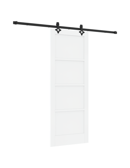 Porta Scorrevole con Set di Ferramenta 'ORKDAL'Bianco in Legno Massello di Pino