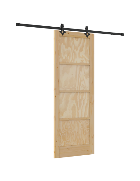 Porta Scorrevole con Set di Accessori 'ORKDAL'in Legno Solido di Pino