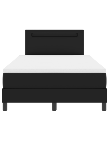 Letto a molle con materasso Nero 120 x 190 cm Pelle sintetica