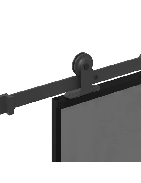 Porta Scorrevole Ferramenta 76x205 cm Vetro Temperato Alluminio