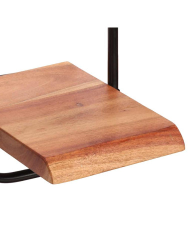 Mensole da Parete 5 pz in Legno Massello di Acacia