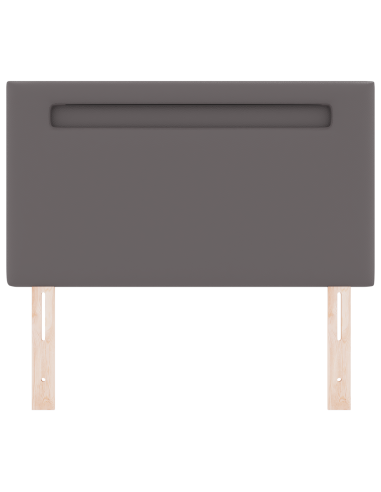 Testiera LED Grigio 100 cm Pelle Sintetica