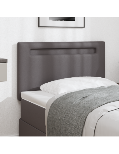 Testiera LED Grigio 100 cm Pelle Sintetica